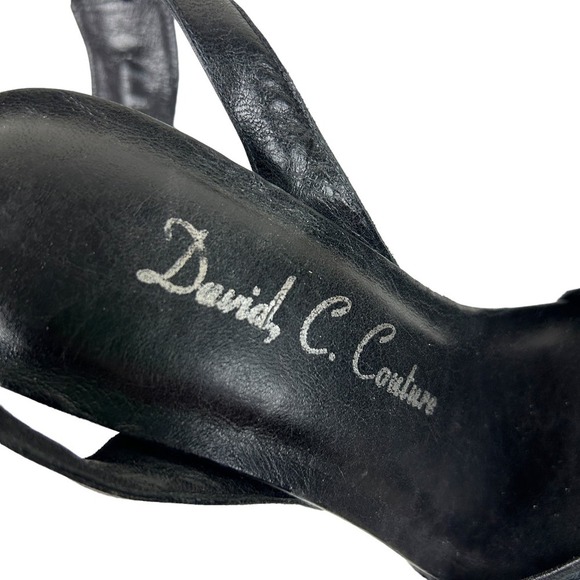 David C Couture Pony Hair Wooden Lucite Square Toe Made in USA Platform Heels 7 - Picture 8 of 9